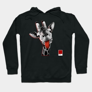 GIRAFFE RED - white full  by COLORBLIND WorldView Hoodie